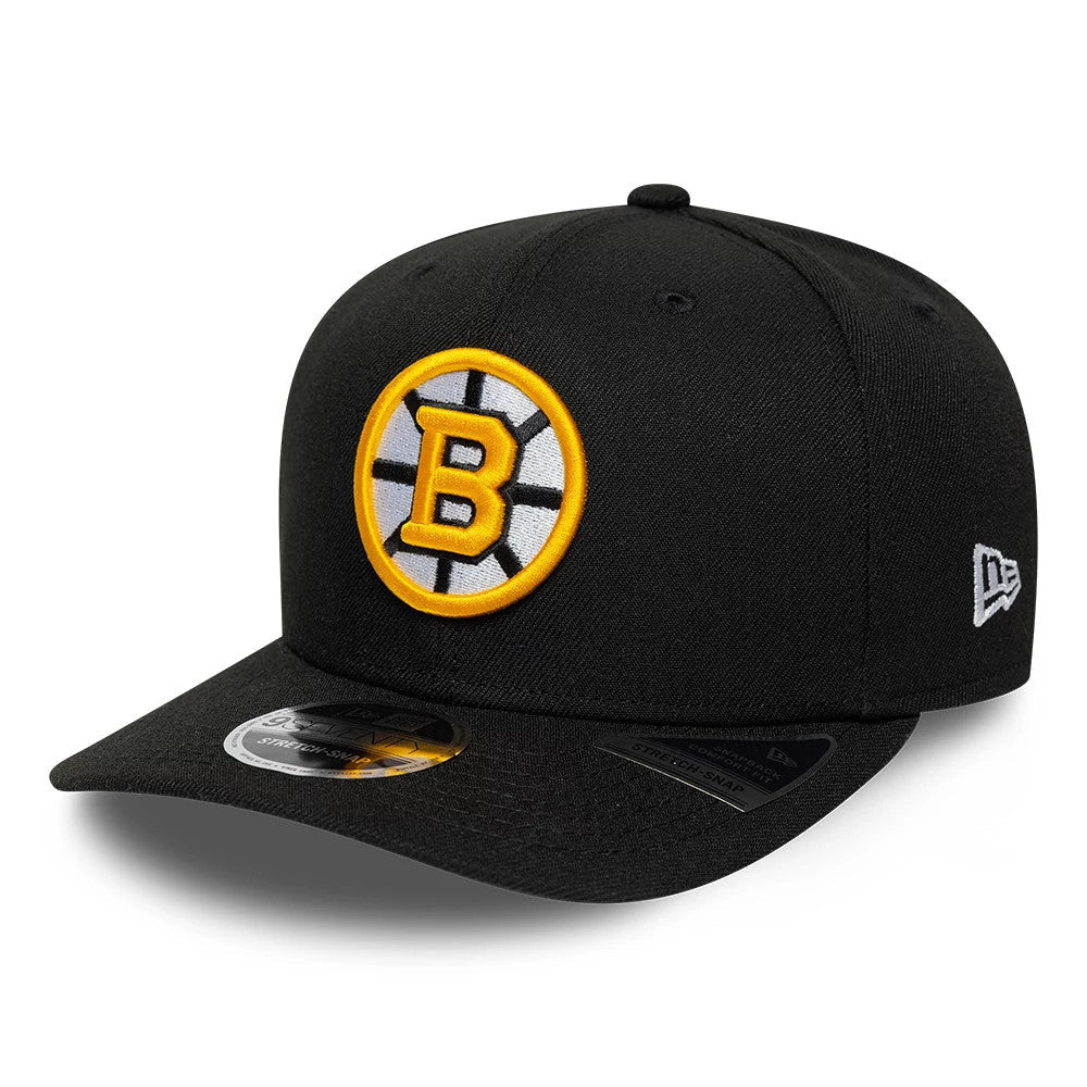 New Era Boston Bruins NHL Team Black 9SEVENTY Stretch Snap Adjustable Cap