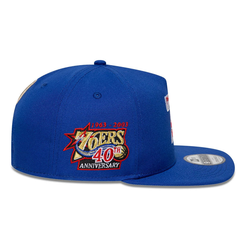 New Era Philadelphia 76ers NBA Hardwood Classic Blue 9FIFTY A-Frame Snapback Adjustable Cap