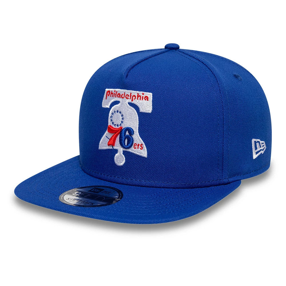 New Era Philadelphia 76ers NBA Hardwood Classic Blue 9FIFTY A-Frame Snapback Adjustable Cap