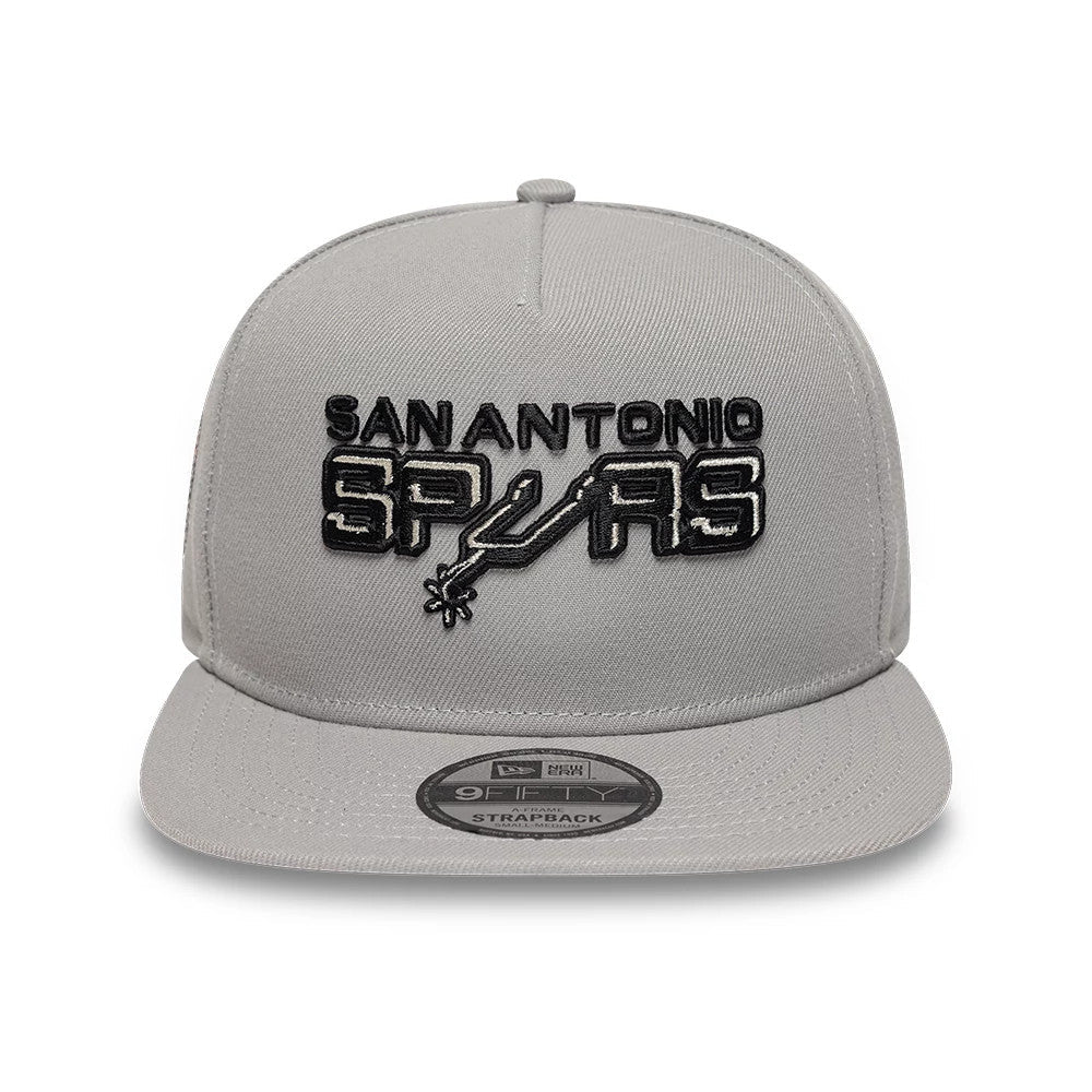 New Era San Antonio Spurs NBA Hardwood Classic Grey 9FIFTY A-Frame Snapback Adjustable Cap