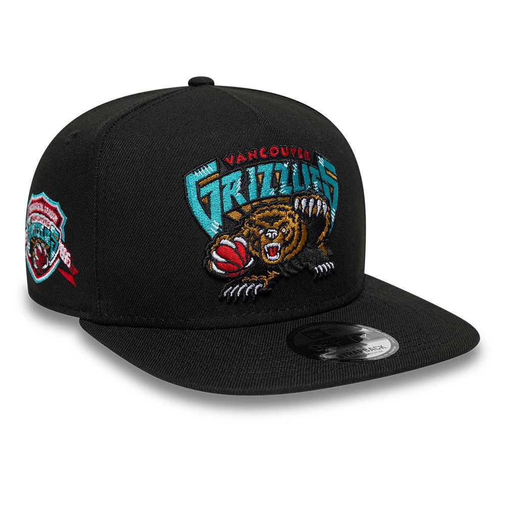 New Era Vancouver Grizzlies NBA Hardwood Classic Black 9FIFTY A-Frame Snapback Adjustable Cap