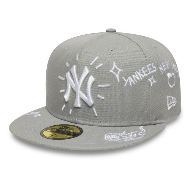 NEW ERA New York Yankees MLB Scribble Grey 59FIFTY Fitted Cap