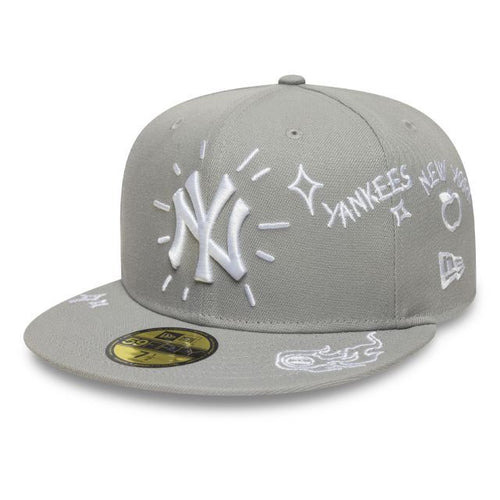 NEW ERA New York Yankees MLB Scribble Grey 59FIFTY Fitted Cap