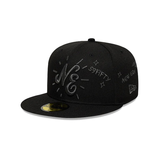 NEW ERA New Era Scribble Black 59FIFTY Fitted Cap