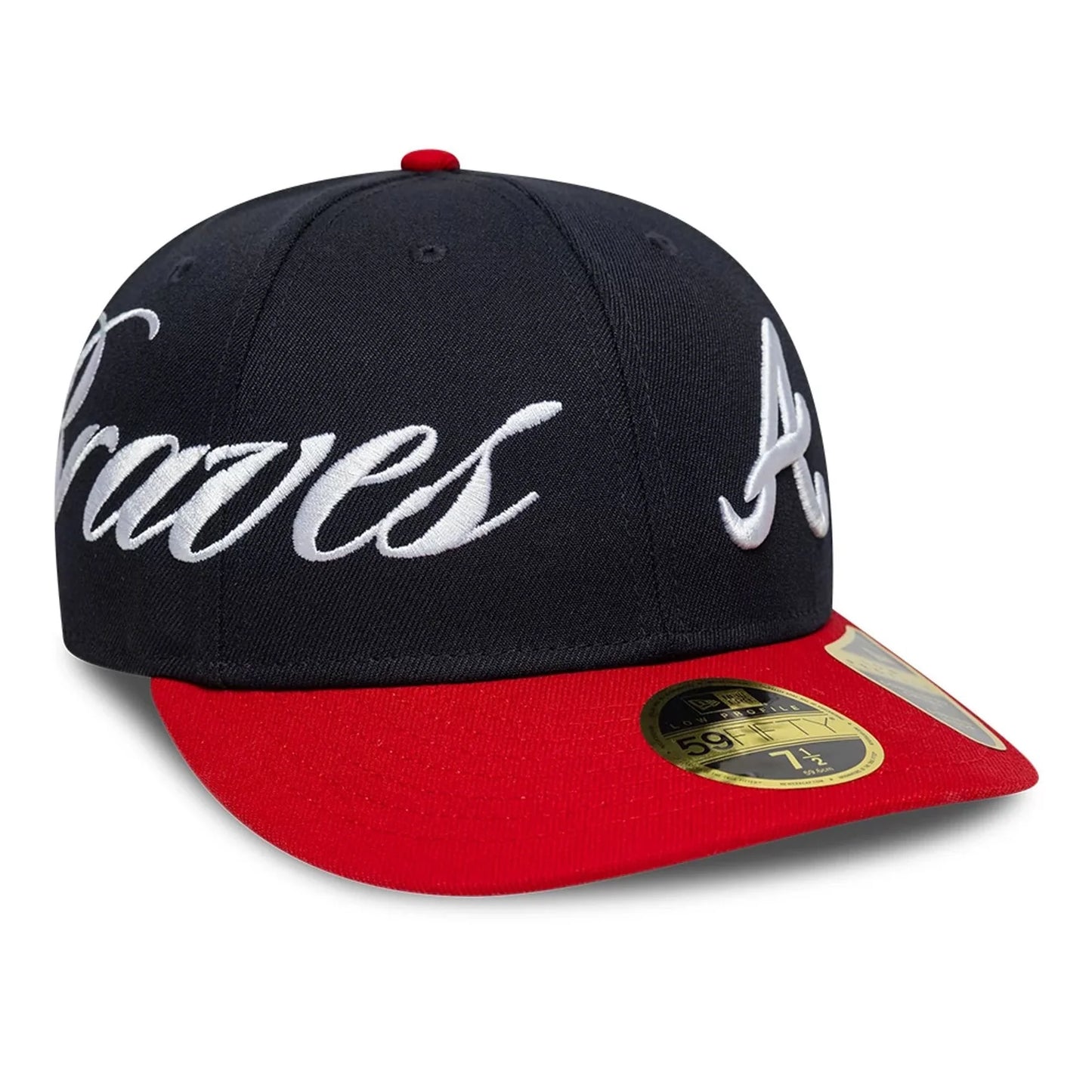NEW ERA Atlanta Braves MLB Side Script Navy Low Profile 59FIFTY Fitted Cap