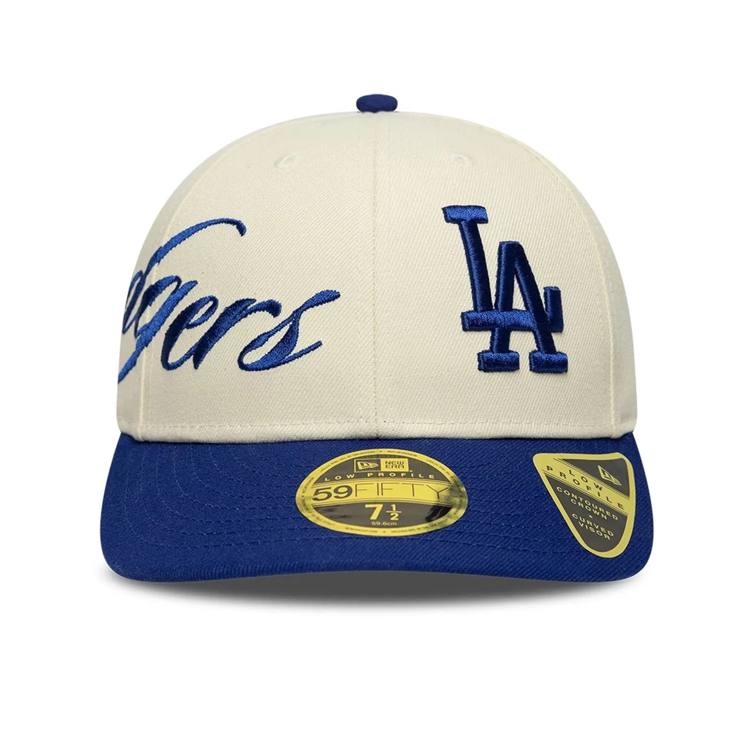 NEW ERA LA Dodgers MLB Side Script Cream Low Profile 59FIFTY Fitted Cap