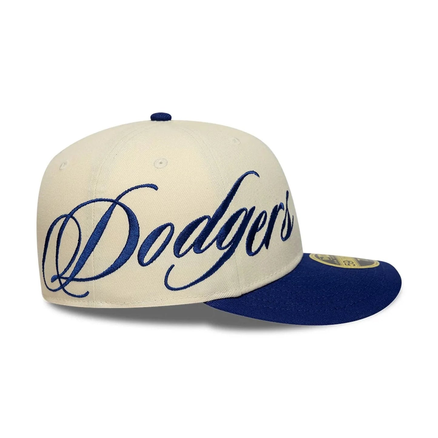 NEW ERA LA Dodgers MLB Side Script Cream Low Profile 59FIFTY Fitted Cap