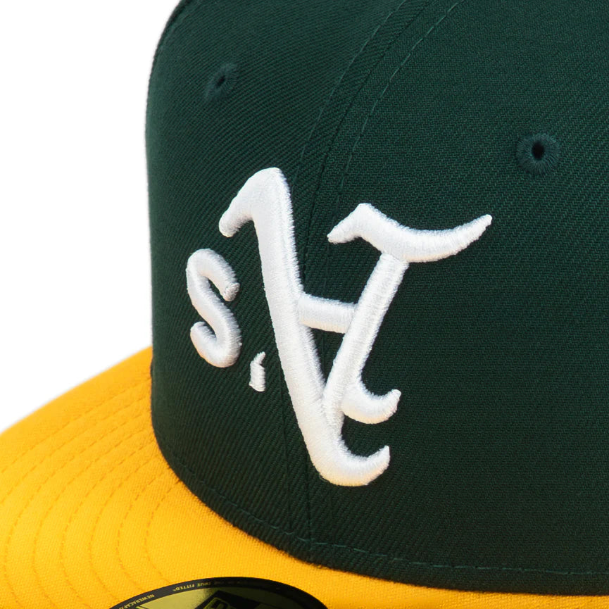 NEW ERA Oakland Athletics MLB Upside Down Dark Green 59FIFTY Fitted Cap