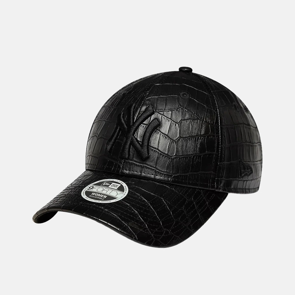 NEW ERA  Womens 9FORTY NY YANKEES CROC Black Croc Embossed Faux Leather Cap