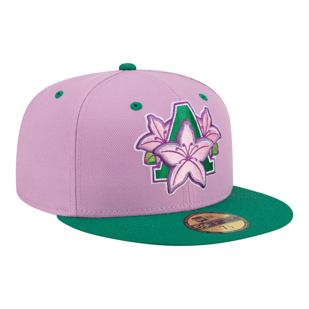 New Era Augusta GreenJackets Pink/Green Minor League Theme Nights 59FIFTY Fitted Hat