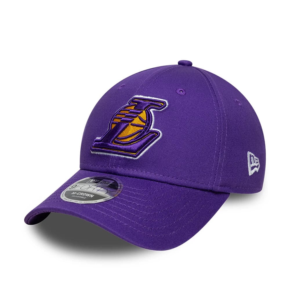 NEW ERA LA Lakers NBA Side Script Purple 9FORTY M-Crown Adjustable Cap