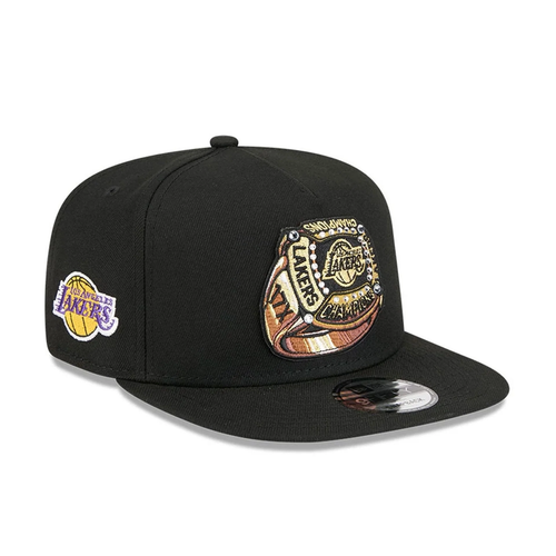 NEW ERA LA Lakers NBA Ring Black 9FIFTY A-Frame Snapback Adjustable Cap