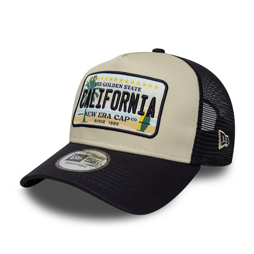 NEW ERA New Era Cali Licence Plate Navy 9FORTY A-Frame Trucker Adjustable Cap