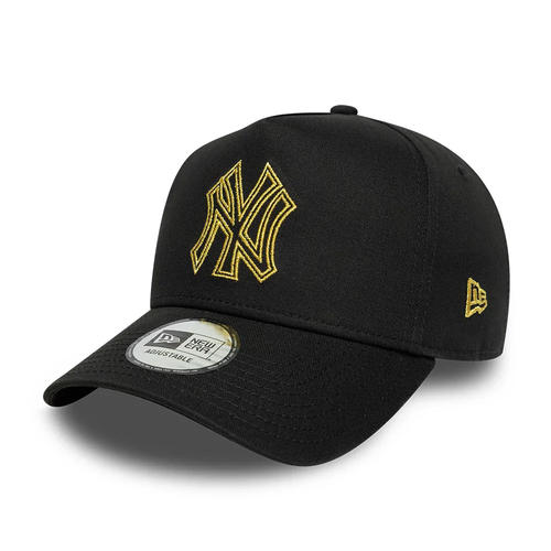 NEW ERA New York Yankees MLB Metallic Outline Black 9FORTY A-Frame Adjustable Cap