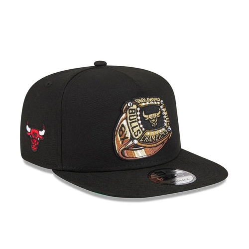 NEW ERA Chicago Bulls NBA Ring Black 9FIFTY A-Frame Snapback Adjustable Cap