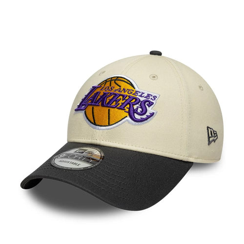 NEW ERA LA Lakers NBA Colourblock Cream & Black 9FORTY Adjustable Cap