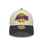 NEW ERA LA Lakers NBA Colourblock Cream & Black 9FORTY Adjustable Cap