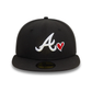 NEW ERA Atlanta Braves MLB Heart Icon Black 59FIFTY Fitted Cap