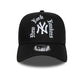 NEW ERA New York Yankees MLB Script Black 9FORTY A-Frame Trucker Adjustable Cap
