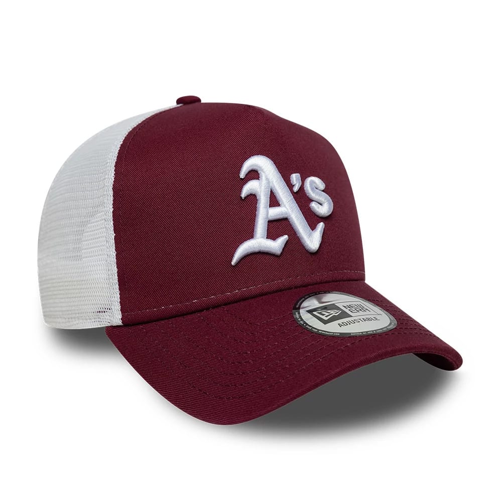 NEW ERA Athletics MLB League Essential Dark Red 9FORTY A-Frame Trucker Adjustable Cap