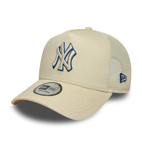 NEW ERA New York Yankees MLB Outline Cream 9FORTY E-Frame Trucker Adjustable Cap