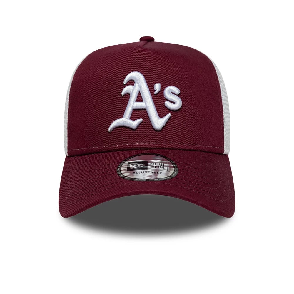 NEW ERA Athletics MLB League Essential Dark Red 9FORTY A-Frame Trucker Adjustable Cap
