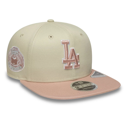 NEW ERA LA Dodgers MLB World Series Patch Light Beige 9FIFTY Snapback Adjustable Cap