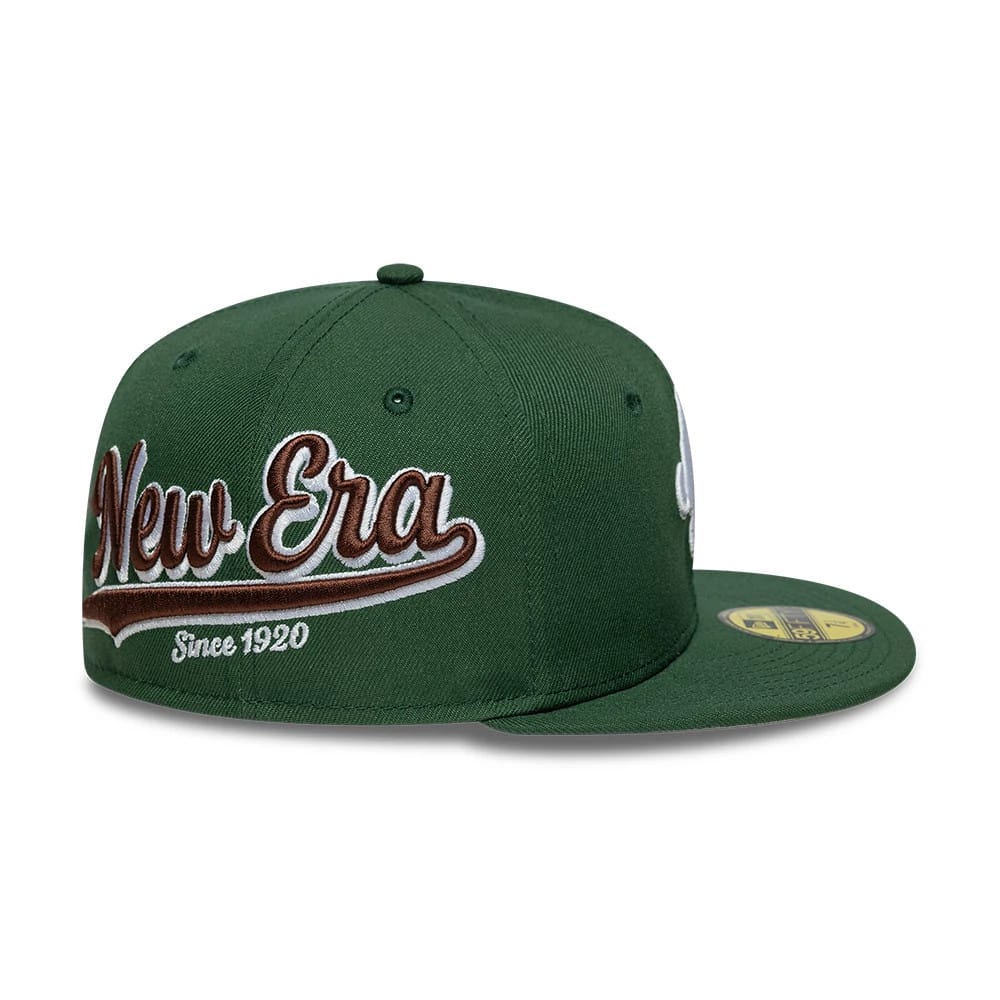NEW ERA New Era Heritage Script Dark Green 59FIFTY Fitted Cap)
