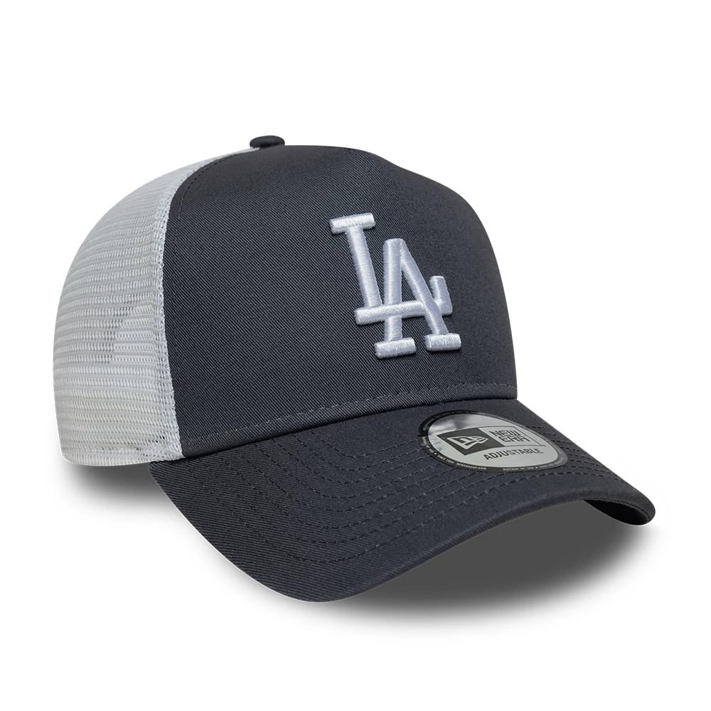NEW ERA LA Dodgers MLB League Essential Grey 9FORTY A-Frame Trucker Adjustable Cap