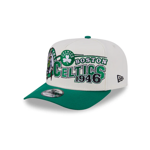NEW ERA Boston Celtics NBA Classic White 9FIFTY A-Frame Snapback Adjustable Cap