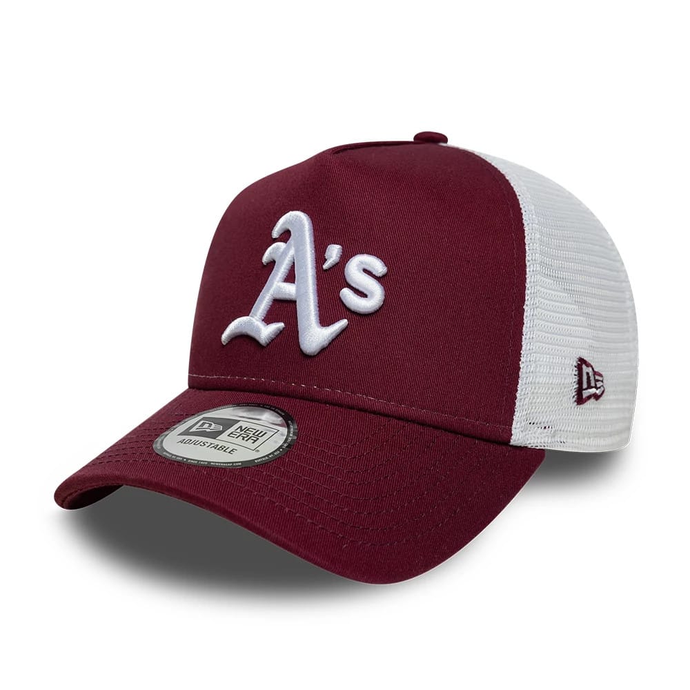 NEW ERA Athletics MLB League Essential Dark Red 9FORTY A-Frame Trucker Adjustable Cap