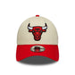 NEW ERA Chicago Bulls NBA Colourblock Cream & Red 9FORTY Adjustable Cap