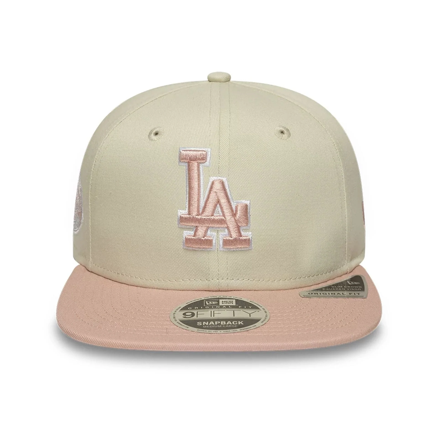 NEW ERA LA Dodgers MLB World Series Patch Light Beige 9FIFTY Snapback Adjustable Cap