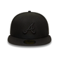 NEW ERA Atlanta Braves MLB Black on Black 59FIFTY Fitted Cap