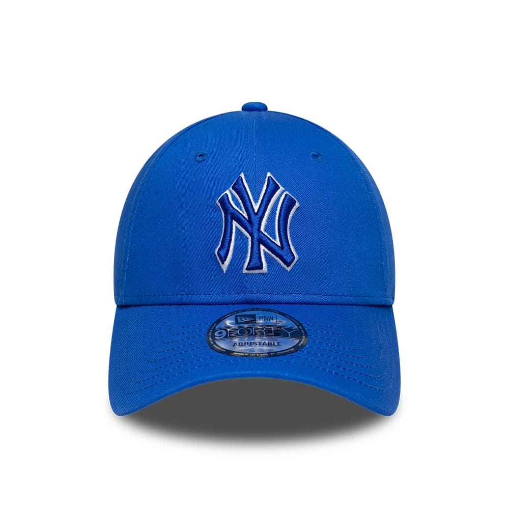 NEW ERA New York Yankees MLB Team Outline Bright Blue 9FORTY Adjustable Cap