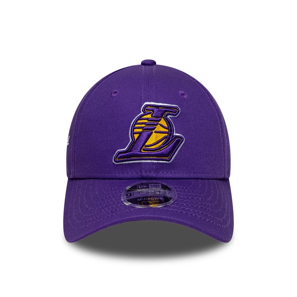 NEW ERA LA Lakers NBA Side Script Purple 9FORTY M-Crown Adjustable Cap