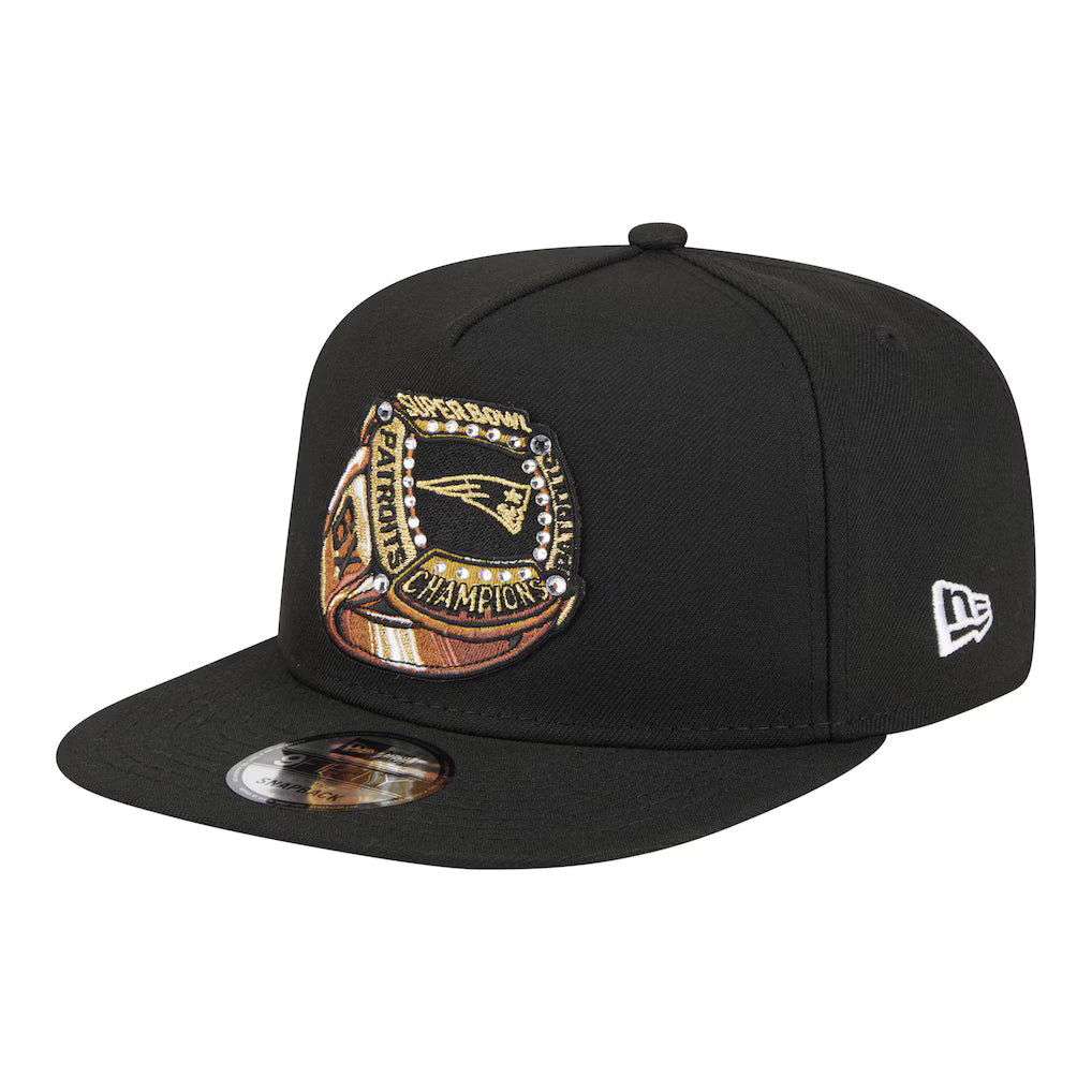 NEW ERA New England Patriots NFL Ring Black 9FIFTY A-Frame Snapback Adjustable Cap