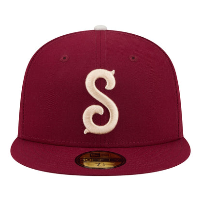 New Era Hub City Spartanburgers Dark Red Minor League Theme Nights 59FIFTY Fitted Hat