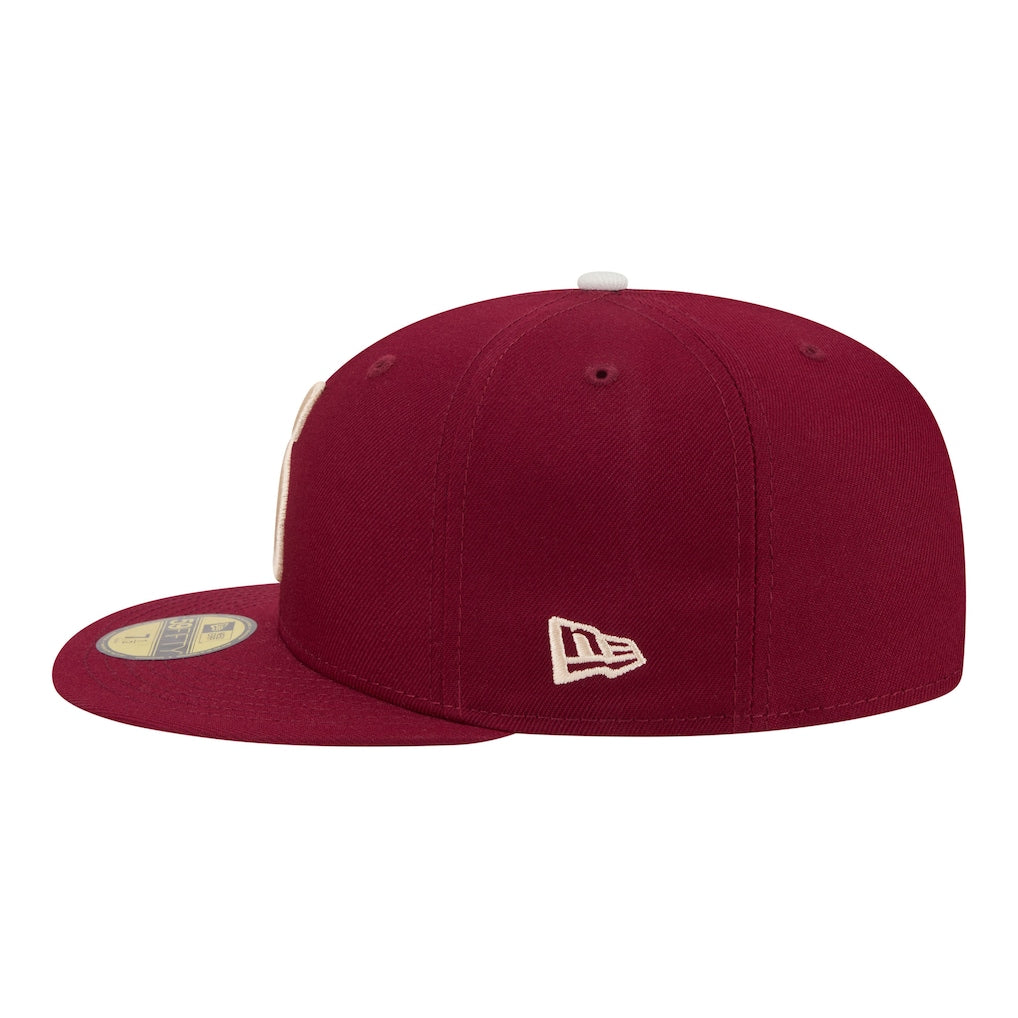 New Era Hub City Spartanburgers Dark Red Minor League Theme Nights 59FIFTY Fitted Hat