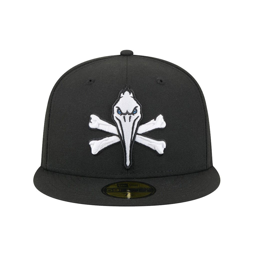 New Era Myrtle Beach Pelicans Black Theme Nights 59FIFTY Fitted Hat