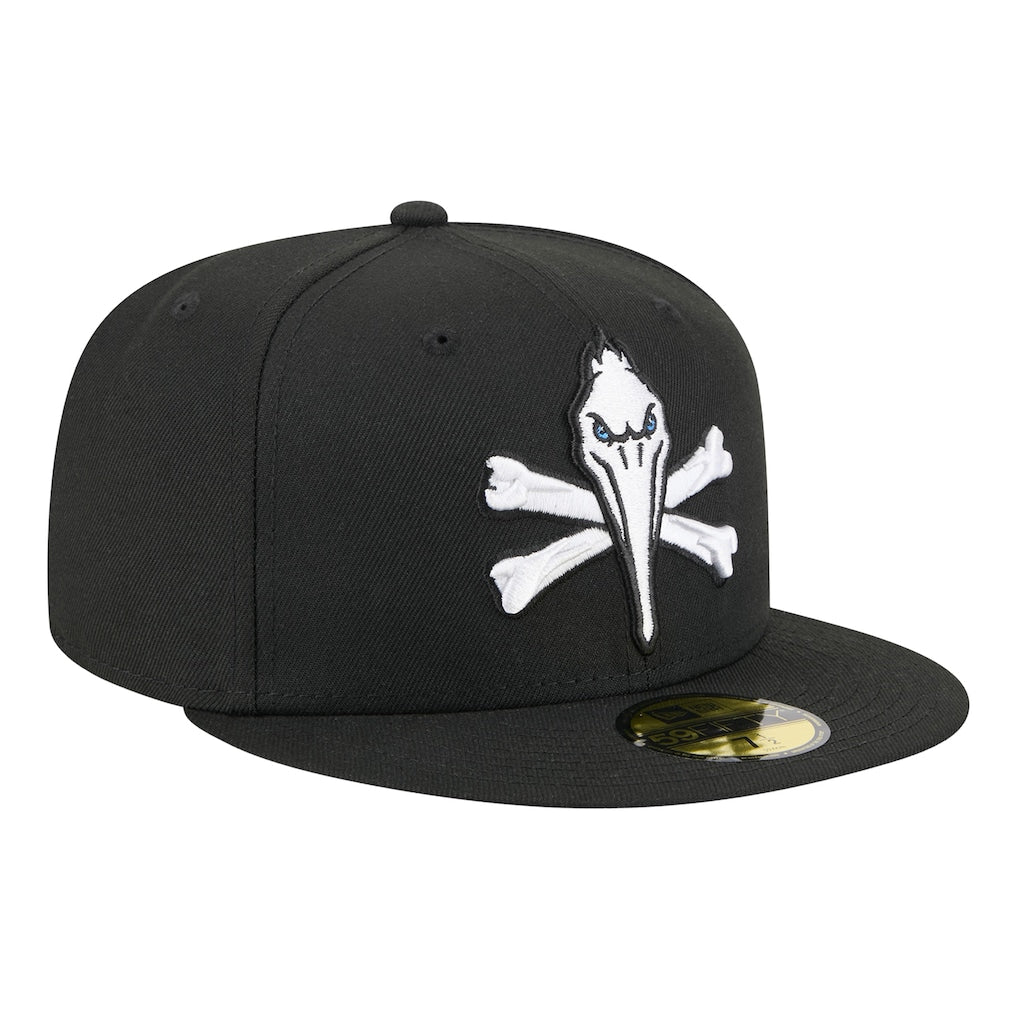 New Era Myrtle Beach Pelicans Black Theme Nights 59FIFTY Fitted Hat