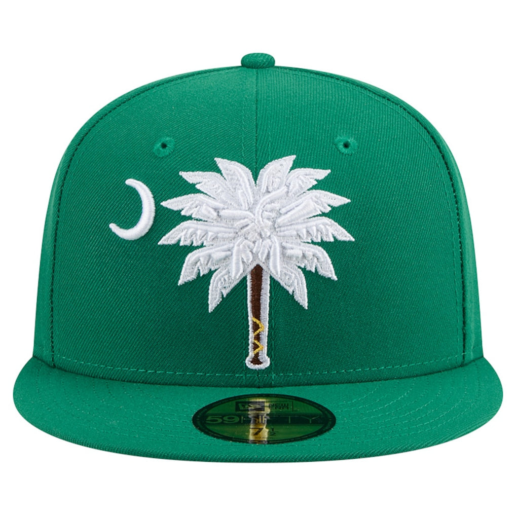 New Era Myrtle Beach Pelicans Green Theme Nights 59FIFTY Fitted Hat