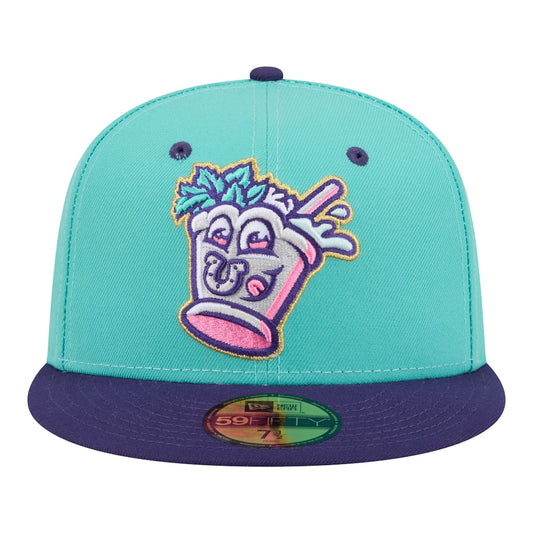 New Era Louisville Bats Turquoise/Purple Minor League Theme Nights 59FIFTY Fitted Hat