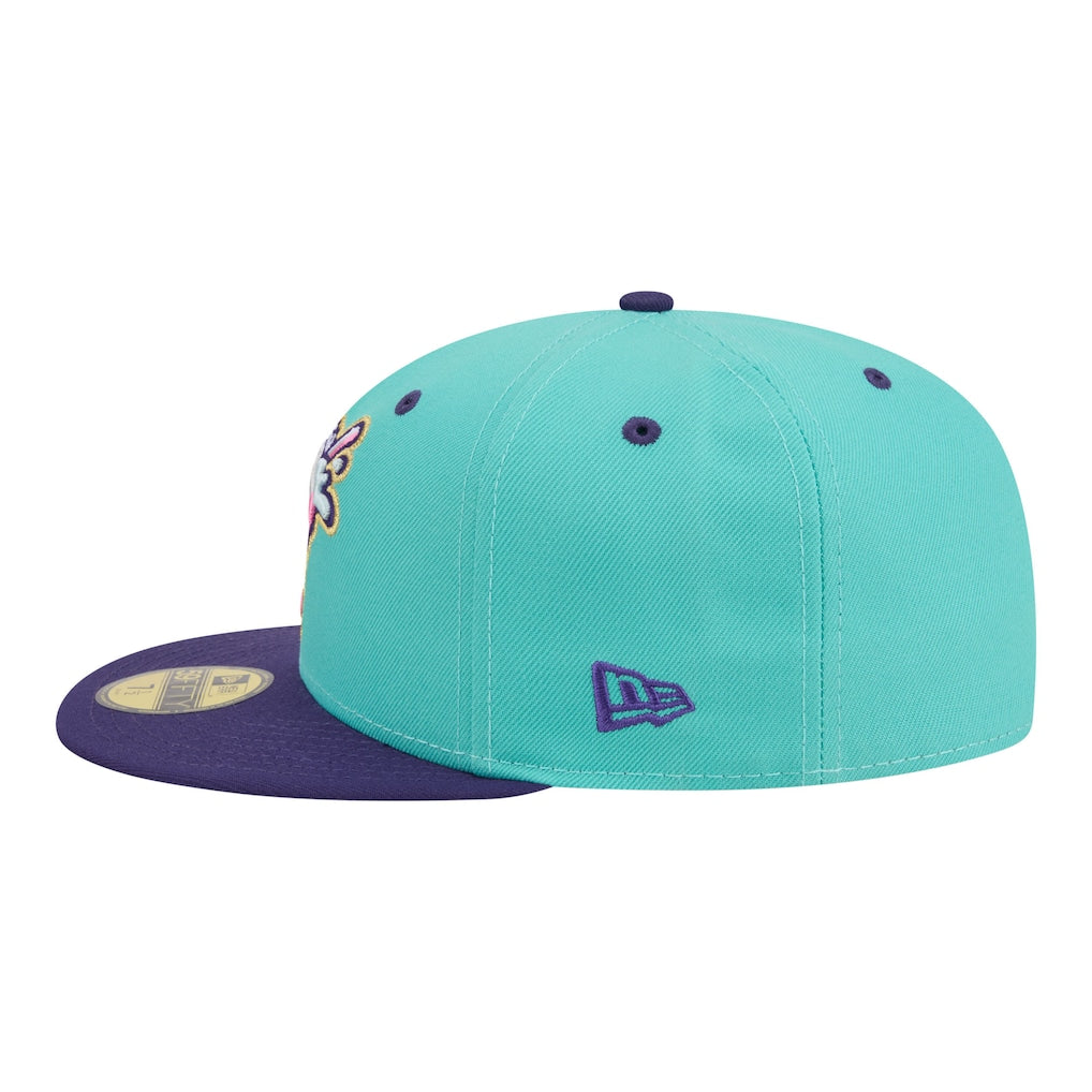 New Era Louisville Bats Turquoise/Purple Minor League Theme Nights 59FIFTY Fitted Hat