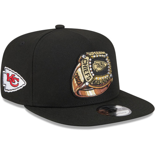 NEW ERA Kansas City Chiefs NFL Ring Black 9FIFTY A-Frame Snapback Adjustable Cap
