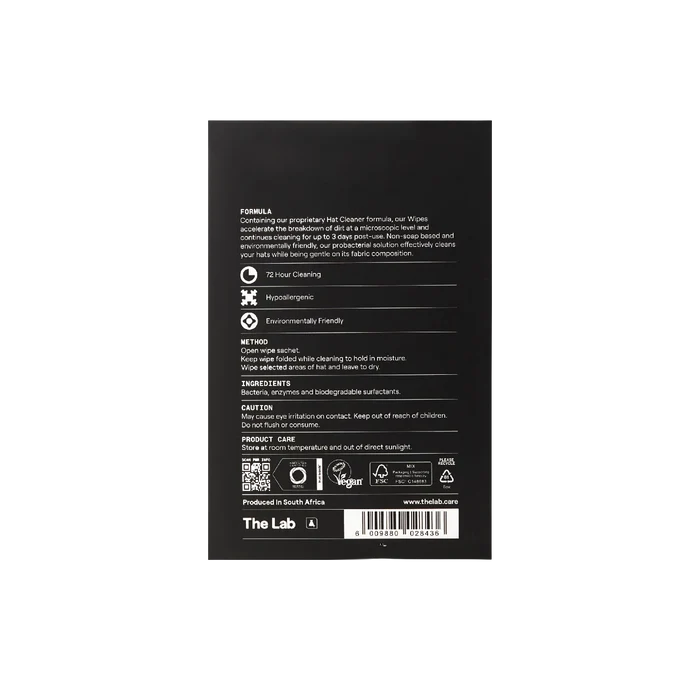 THE LAB Hat Care Wipes 12 Pack